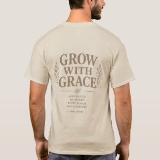 Grow With Grace Botanical Typography T-Shirt