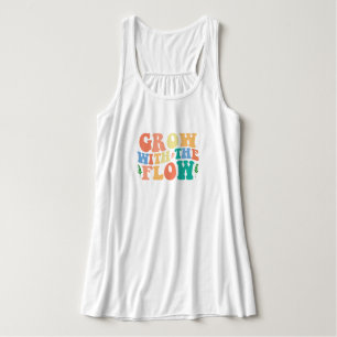 "Grow With The Flow" Retro 70s Typography Tank Top