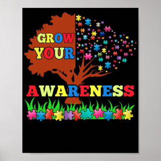 Grow Your Awareness Autism s Puzzle Tree Poster