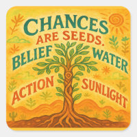 Grow Your Goals Square Sticker