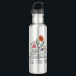 Grow Your Mind Boho Wildflower and Book Stainless Steel Water Bottle<br><div class="desc">Grow Your Mind Boho Wildflower and Book stainless steel water bottle</div>