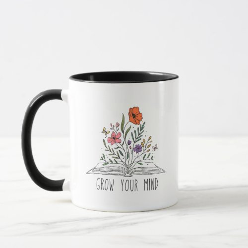 Grow Your Mind Boho Wildflower Mug