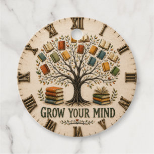Grow Your Mind Book Reading Teacher Gift Favor Tags