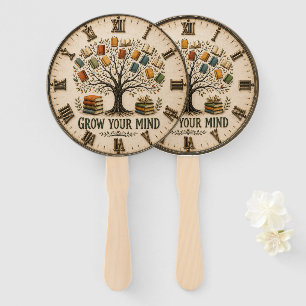 Grow Your Mind Book  Reading Teacher Gift Hand Fan