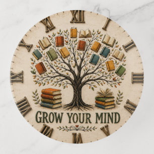 Grow Your Mind Book Reading Teacher Gift Trinket Tray