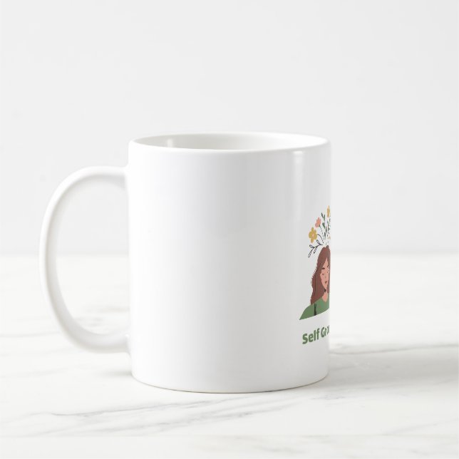 Grow Your Mind – Mental Health & Positivity Design Coffee Mug (Left)