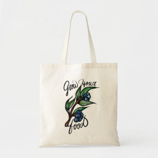 Grow your own food blueberry fruit farming tote bag