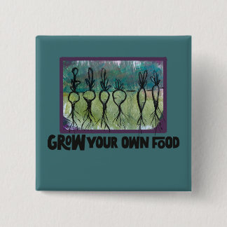Grow your own food urban farming art               button