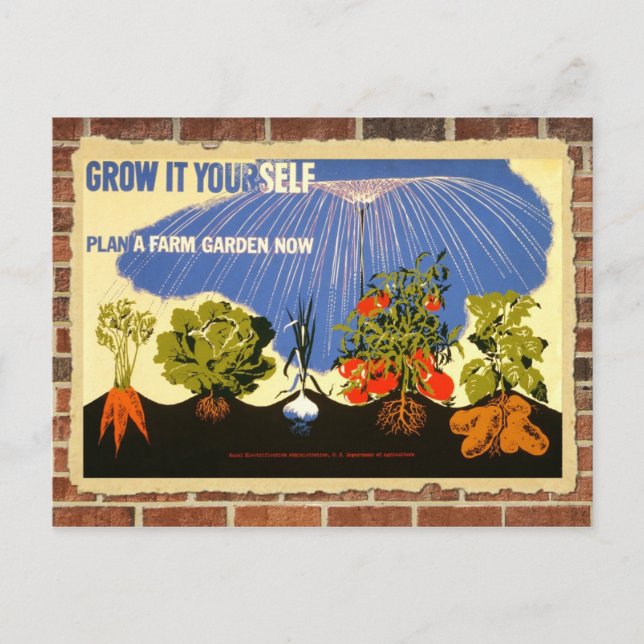 Grow your own garden - poster (vintage reprint) postcard (Front)