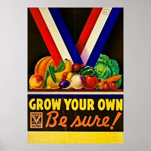 Grow Your Own Victory Garden Poster