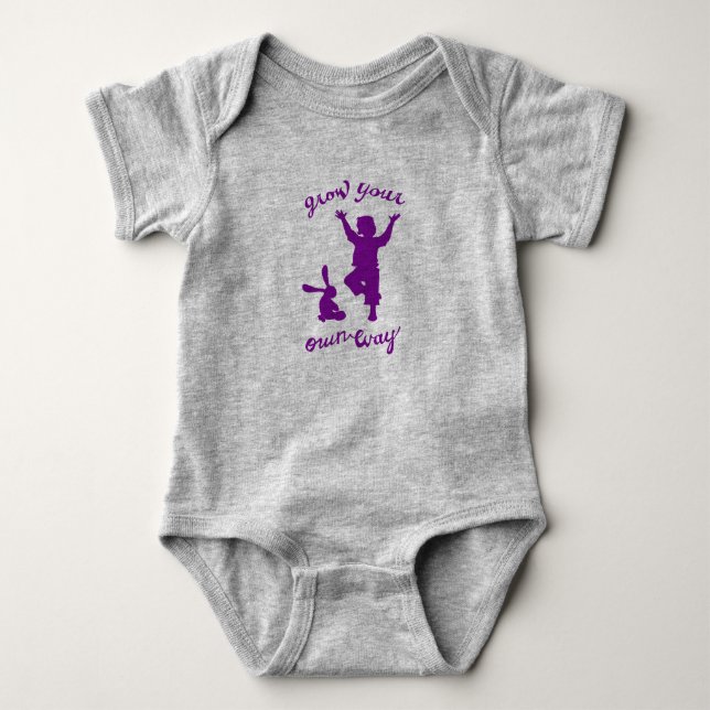 Grow Your Own Way Baby ~ Creative Yoga Inspired Baby Bodysuit (Front)