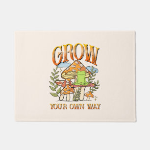 "Grow Your Own Way"   Meditating Frog & Mushroom Doormat