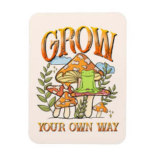 Grow Your Own Way – Meditating Frog & Mushroom Magnet
