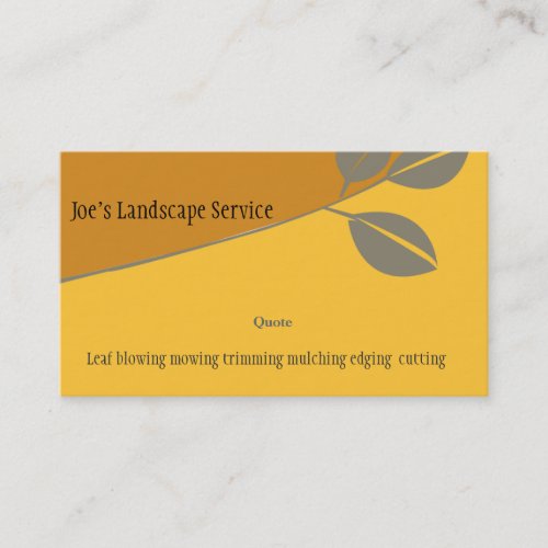 Landscaping Elegant Golden Business Card Template