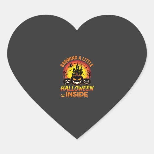 Growing a Little Halloween Inside Haunted Pumpkin Heart Sticker