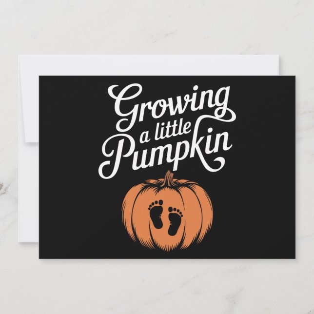 Growing A Little Pumpkin Fall Pregnancy Holiday Card (Front)