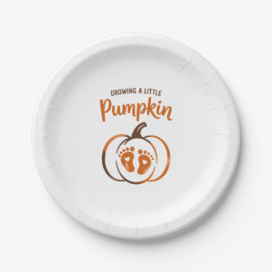 Growing a Little Pumpkin Funny Fall Paper Plates