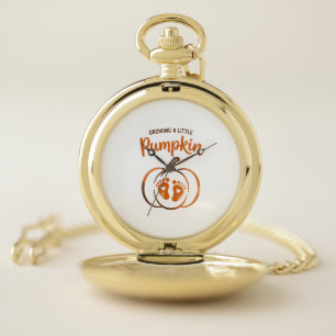 Growing a Little Pumpkin Funny Fall Pocket Watch