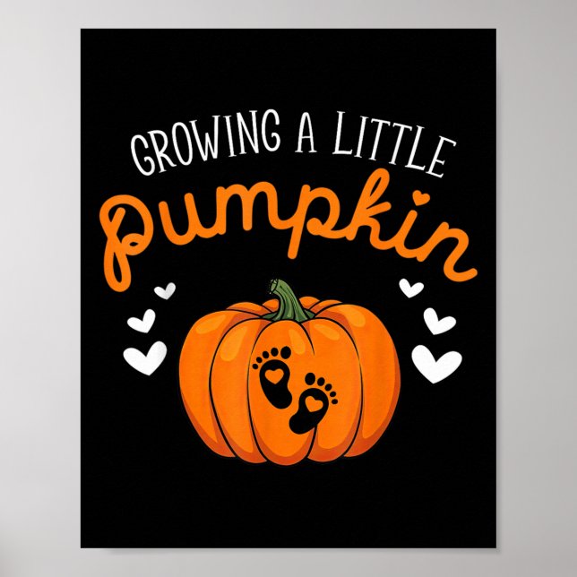 Growing A-little Pumpkin Halloween Pregnancy Annou Poster (Front)