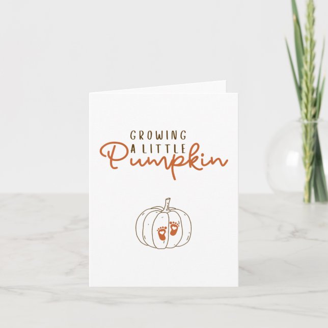 Growing A Little Pumpkin Pregnancy Reveal Hallowee Card (Front)