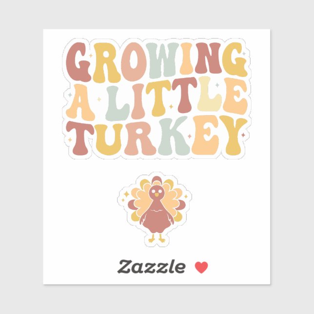 Growing A Little Turkey Sticker (Sheet)