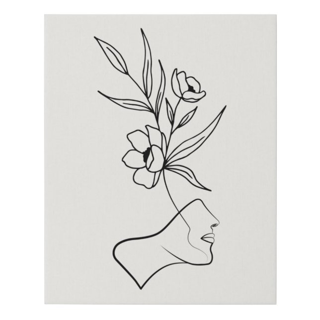Growing a plant faux canvas print (Front)