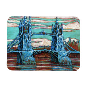 Growing Alien Organic Tower Bridge in Fantasy City Magnet