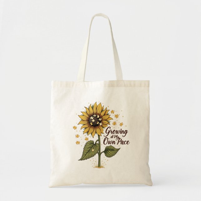 Growing at My Own Pace Tote Bag (Front)