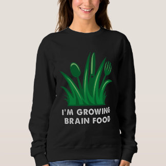 growing brain food grass with fork knife and spoon sweatshirt