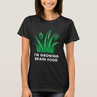 growing brain food grass with fork knife and spoon T-Shirt