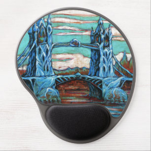 Growing Bridge in a fantasy city Gel Mouse Pad