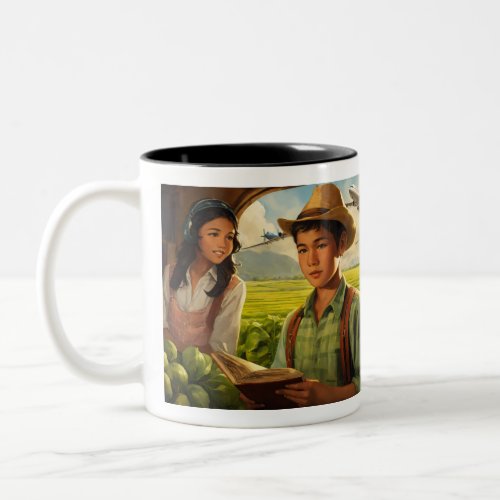 Growing Dreams Young Farmer Two_Tone Coffee Mug