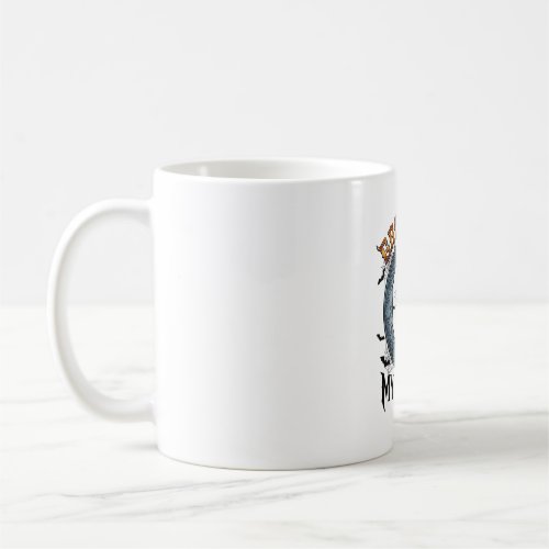 Growing Fangs Black Cat Crescent Moon Bats Hallowe Coffee Mug
