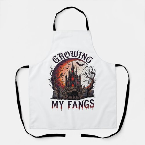 Growing Fangs Halloween Haunted Castle Black Cat M Apron