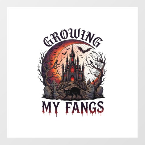 Growing Fangs Halloween Haunted Castle Black Cat M Floor Decals