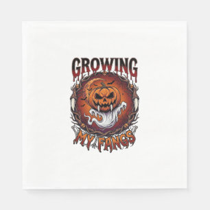 Growing Fangs Vampire Pumpkin Ghost Bats Skulls Napkins