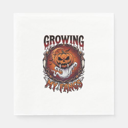 Growing Fangs Vampire Pumpkin Ghost Bats Skulls Napkins