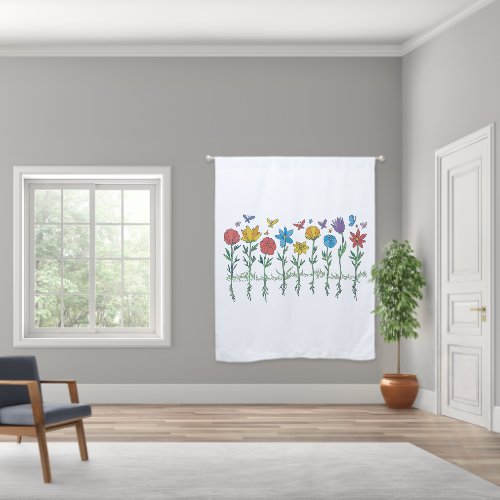 Growing flowers design blackout curtains