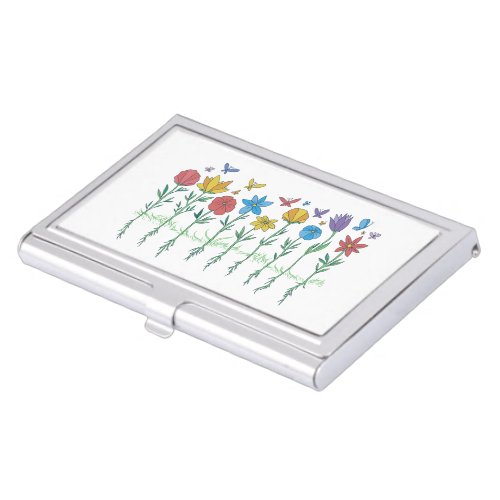 Growing flowers design business card case