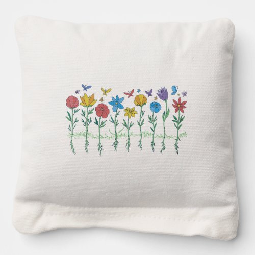 Growing flowers design cornhole bags