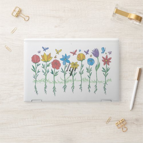 Growing flowers design HP laptop skin