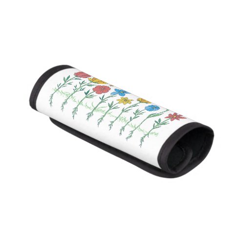 Growing flowers design luggage handle wrap
