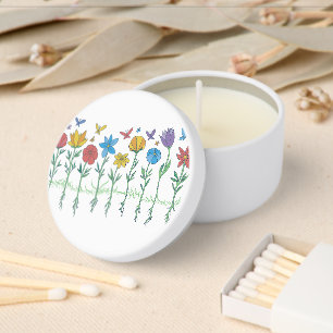 Growing flowers design mini candle favors
