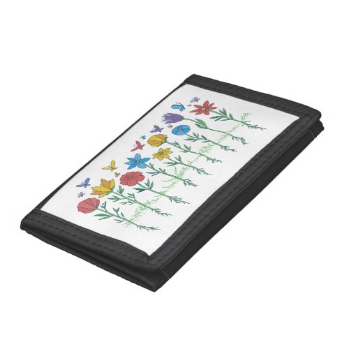 Growing flowers design trifold wallet
