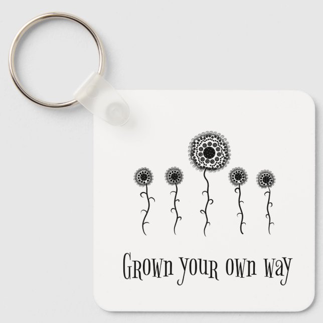 Growing flowers keychain (Front)