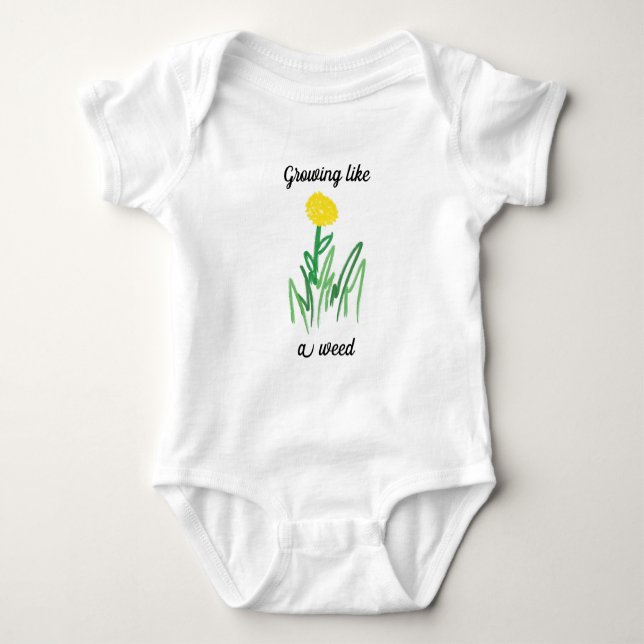 Growing like a weed baby bodysuit (Front)