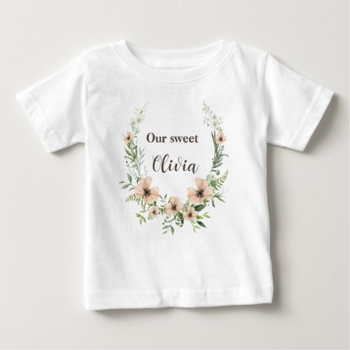 Growing like a weed Delicate Botanical  Baby T_Shirt
