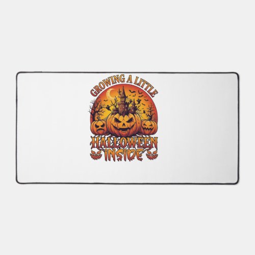 Growing Little Halloween Inside Pumpkins Haunted C Desk Mat