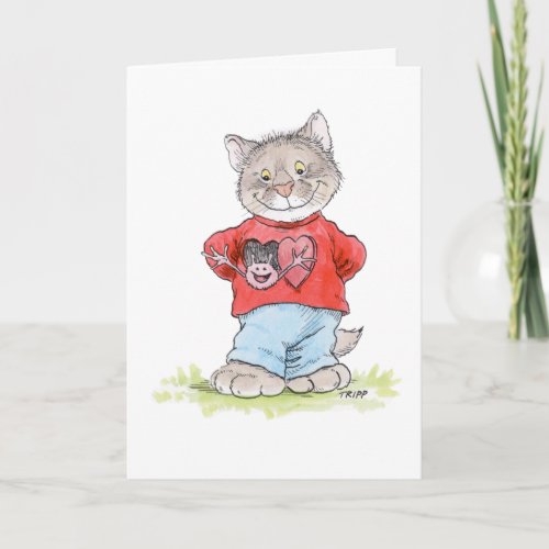 Growing Love Cat Valentine Card