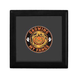 Growing My Fangs Halloween Pumpkin Ghost Design_1 Gift Box
